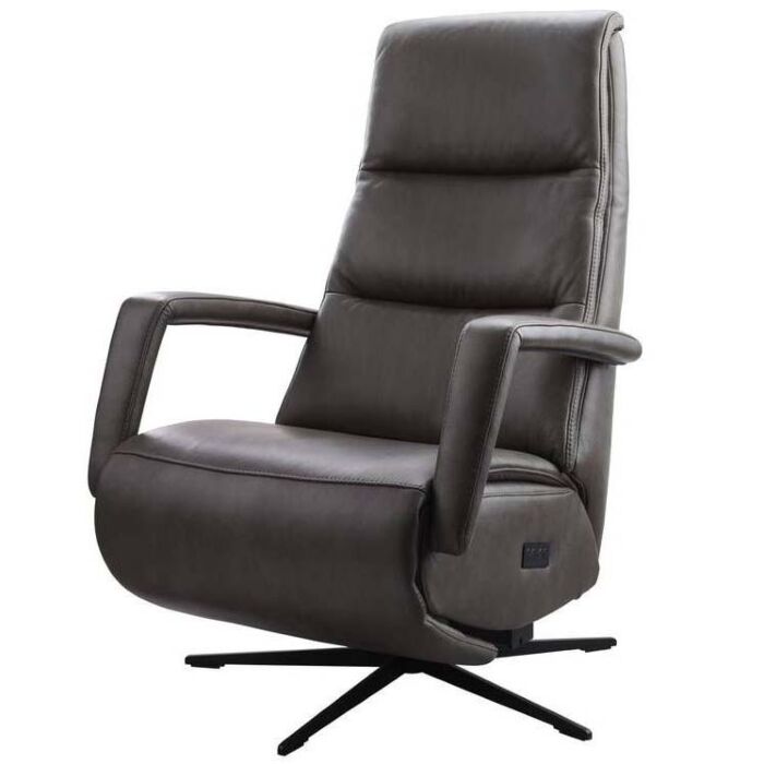 Relaxfauteuil Chanti S grijsbruin leer