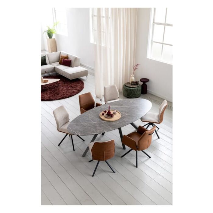 Eetkamertafel Minato Ellips 210x105 Cm Onyx