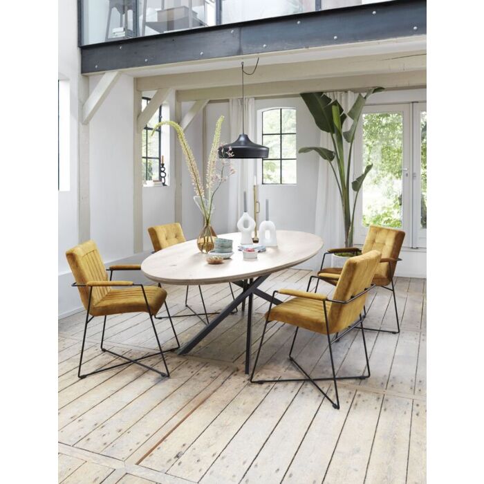 Eettafel Podavi ovaal eikenhout 240x120cm