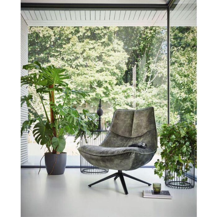 Draaifauteuil Monzone groen leer