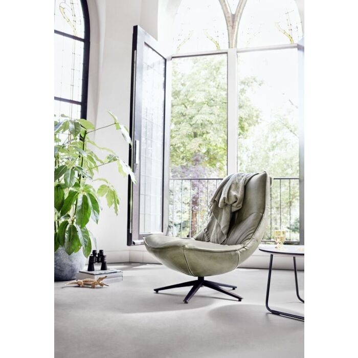 Draaifauteuil Monzone groen leer