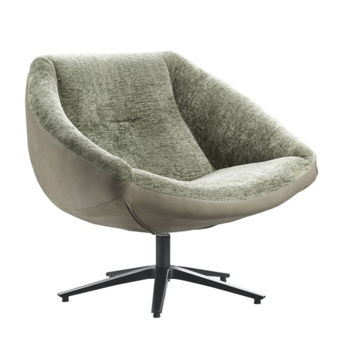 Fauteuil Rondo groen/groen Leer