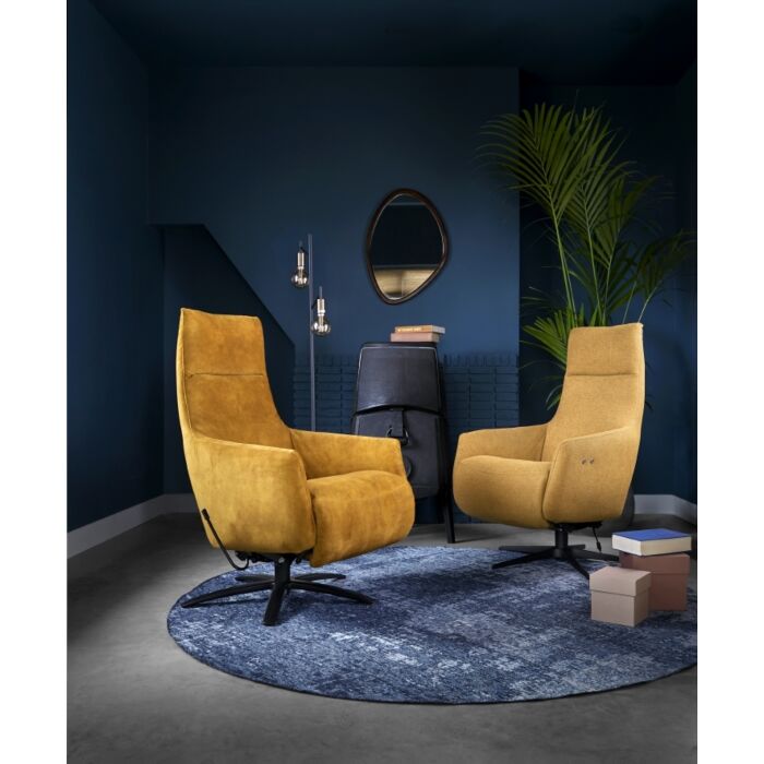 Relaxfauteuil Homara Okergeel Velvet