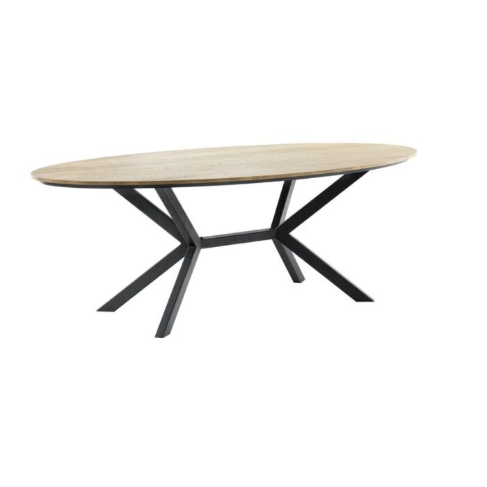 Eettafel Larente ovaal bruin/metaal 220x120cm