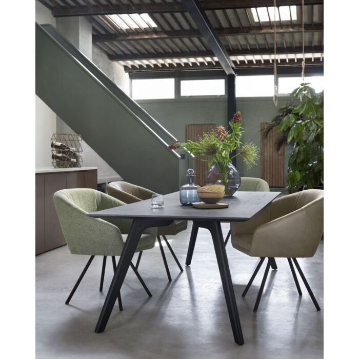 Eettafel Nemaro rechthoek Eiken zwart 240x100cm