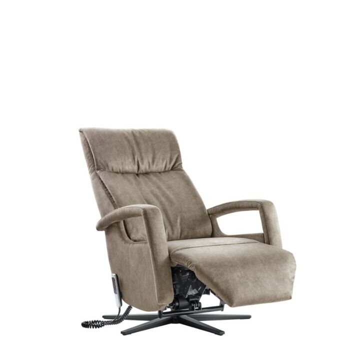 Relaxfauteuil Lerira met sta-op XS microleder bruin