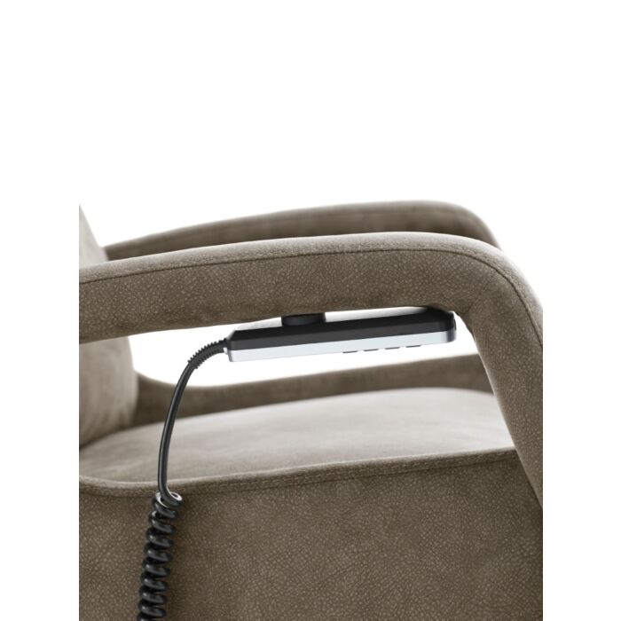 Relaxfauteuil Lerira met sta-op XS microleder bruin