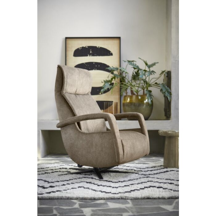 Relaxfauteuil Lerira met sta-op XS microleder bruin