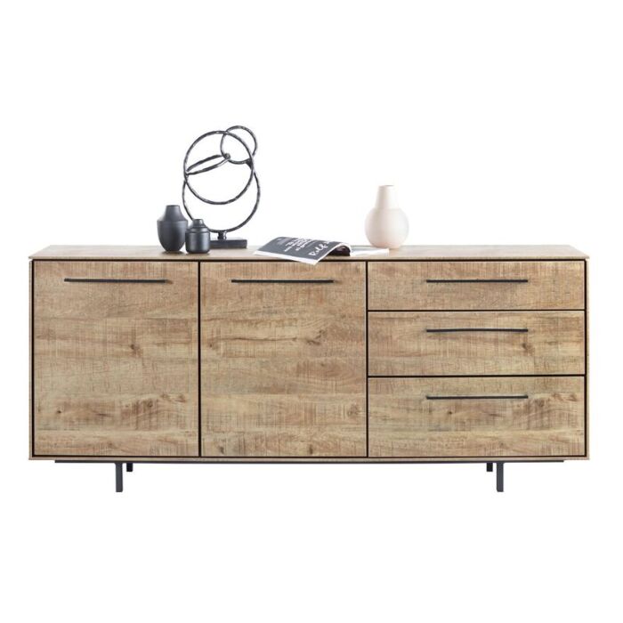 Dressoir Rianta houtstructuur/metaal