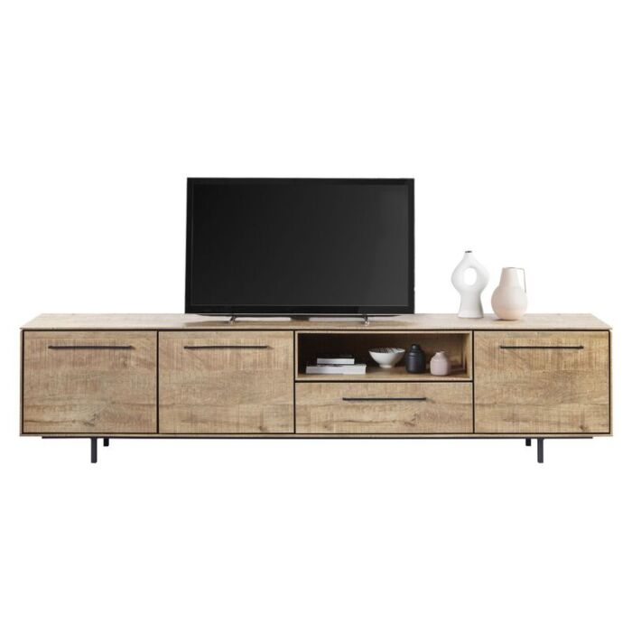 TV-Meubel Rianta houtstructuur/metaal