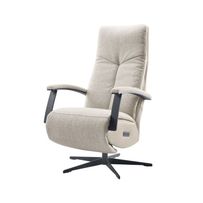 Relaxfauteuil Pantoli M lichtgrijs stof leer