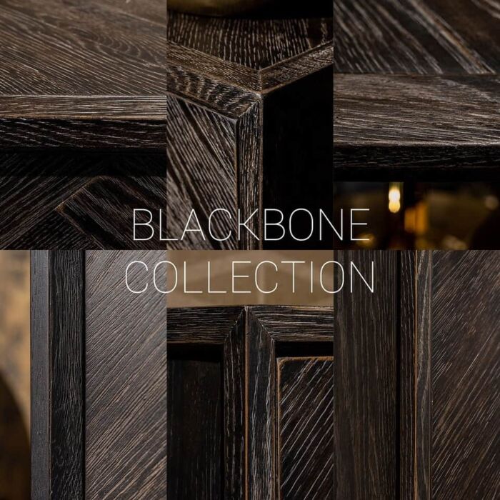 Dressoir Blackbone gold 4-deuren + open vak