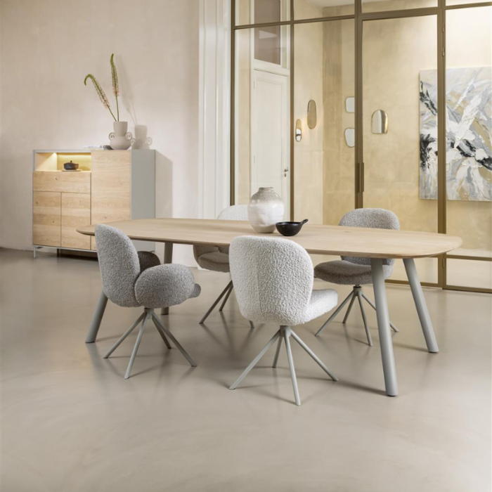 Eetkamerstoel Jaxon Silk Grey Frame Lever