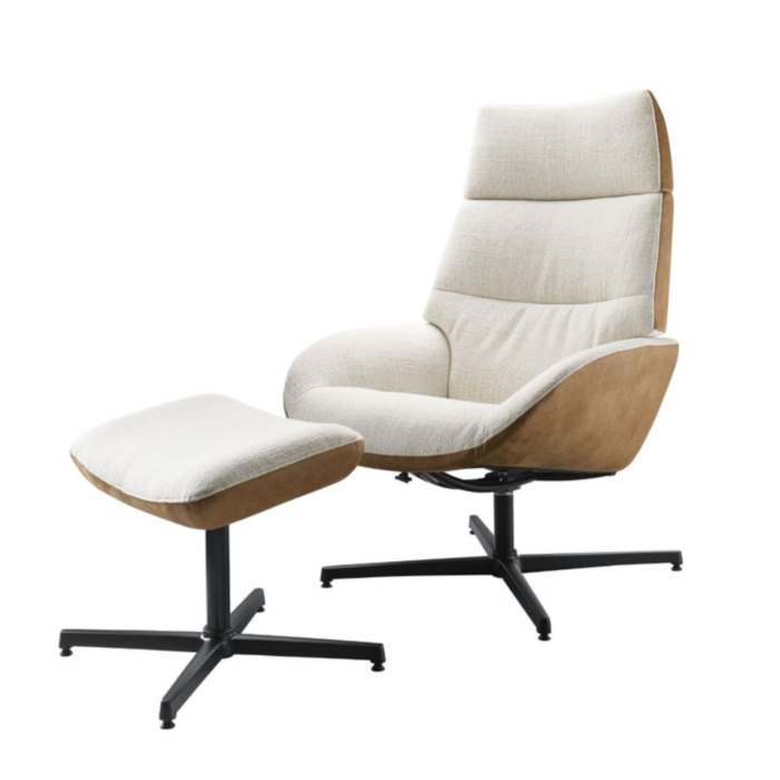 Voetenbank Erola Beige Bruin Microleder