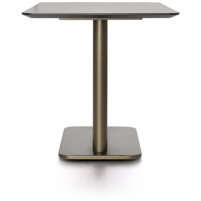 Brest Bistrotafel Marble Light Grey 120X75cm - Goud
