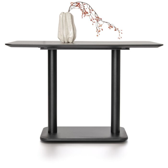 Brest Bistrotafel Marble Light Grey 120X75cm - Zwart