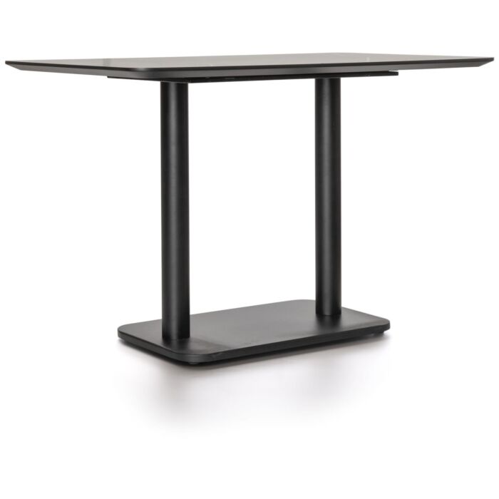 Brest Bistrotafel Marble Light Grey 120X75cm - Zwart