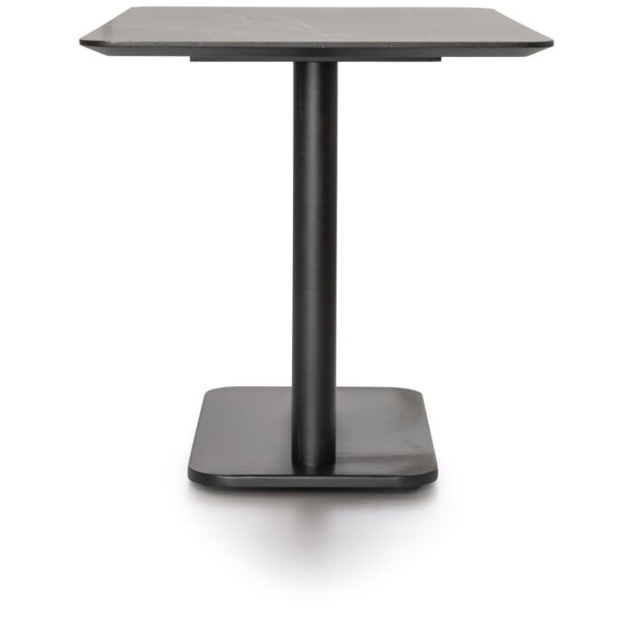 Brest Bistrotafel Marble Light Grey 120X75cm - Zwart