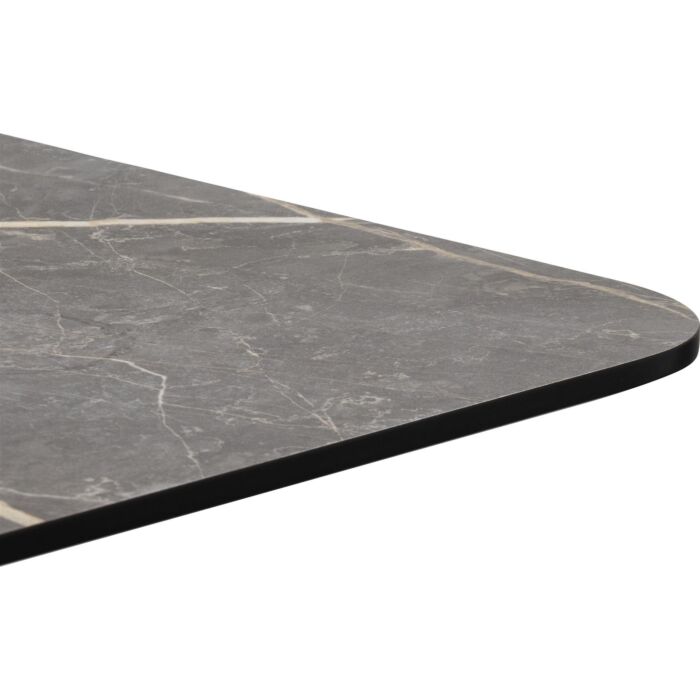Brest Bistrotafel Marble Light Grey 120X75cm - Goud