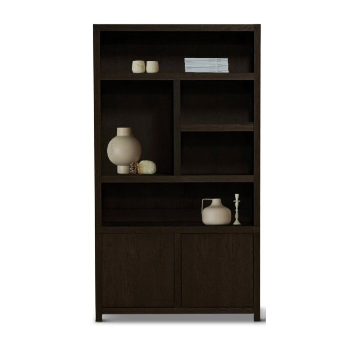 Boekenkast Diamond 5 Vaks 120cm Links New Brown Eiken