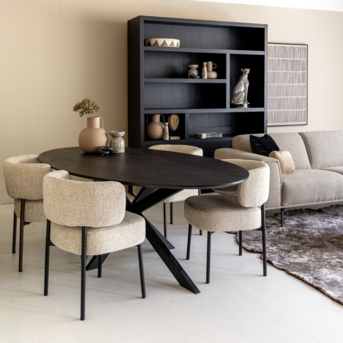 Boekenkast Jewel Zwart 180cm