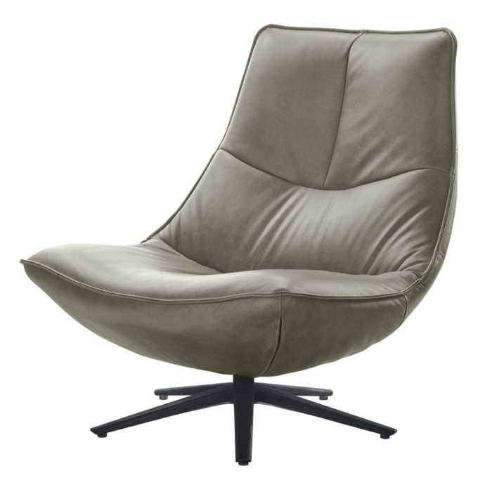 Draaifauteuil Monzone groen leer