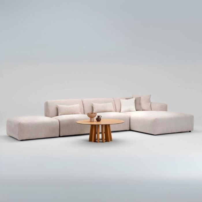 Hoekbank Vento Chaise Longue met Poef
