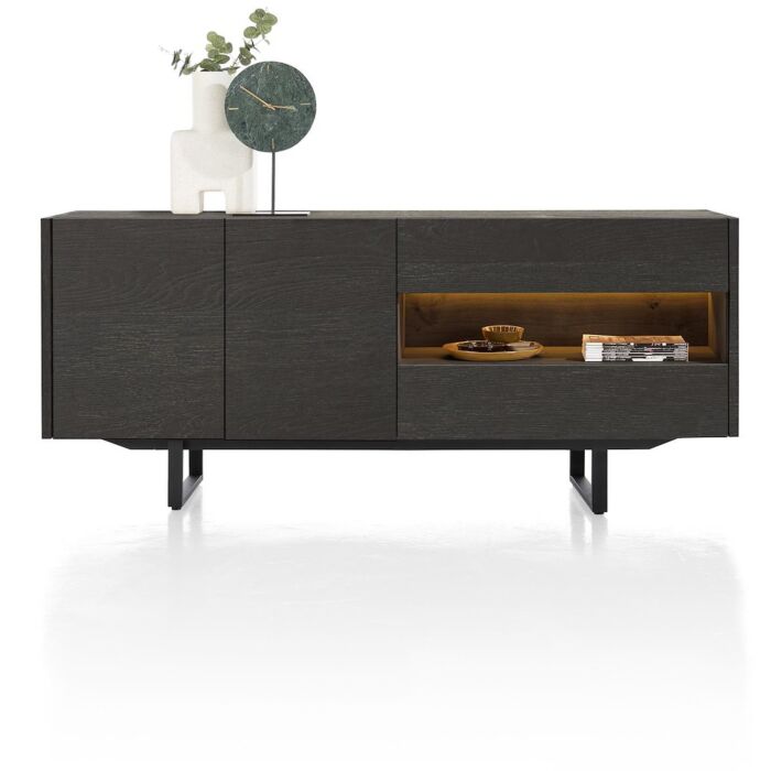 Modali, Dressoir 190 Cm - 2-Deuren + 2-Laden (+ LED) - Onyx