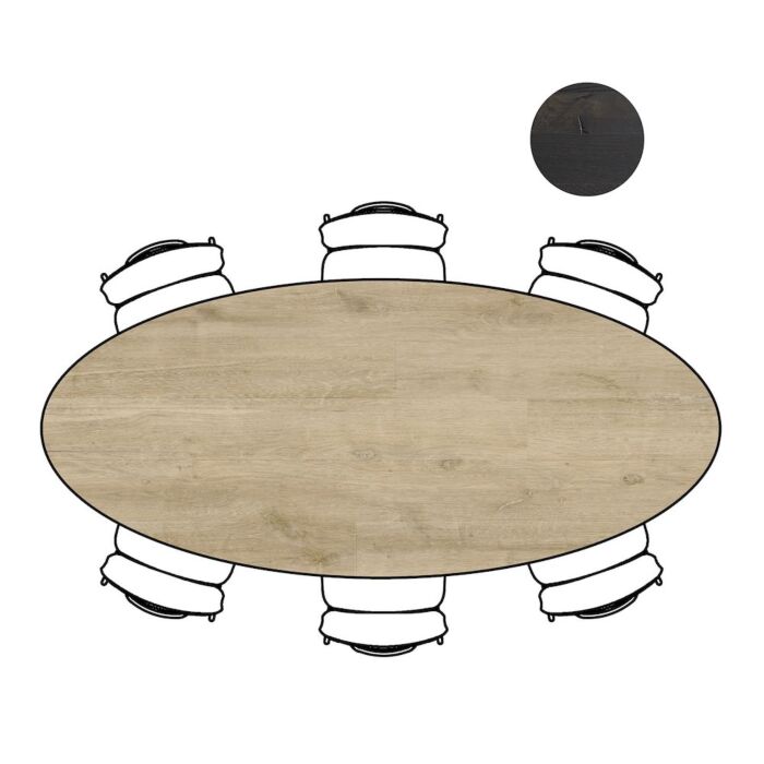 Eetkamertafel Arvada Ellips 250x110 Cm Natural