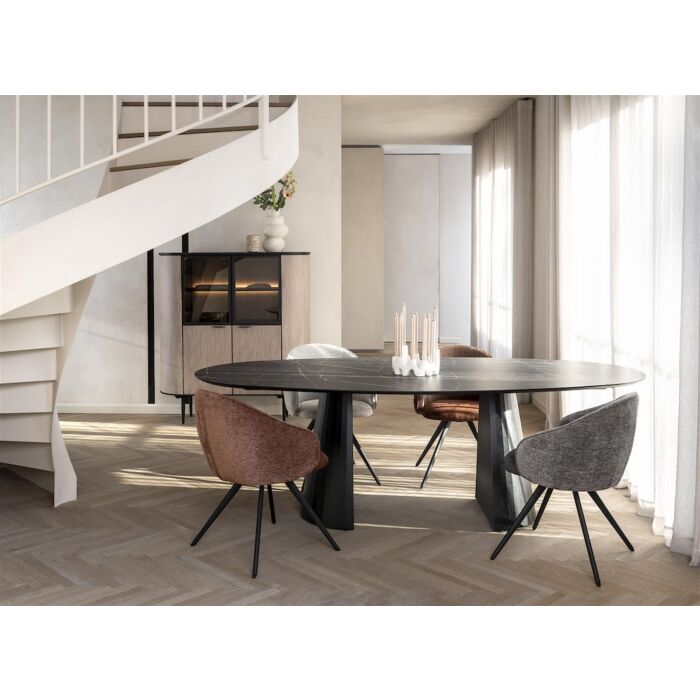 Eetkamertafel Arabax Ovaal 150x120 Cm Onyx