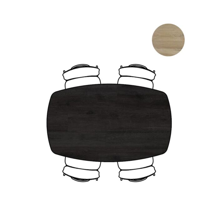 Eetkamertafel Arvada Ovaal 160 X 100 Cm Onyx