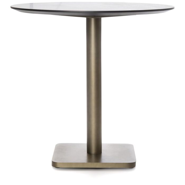 Brest Bistrotafel Stone Anthracite D80cm - Goud