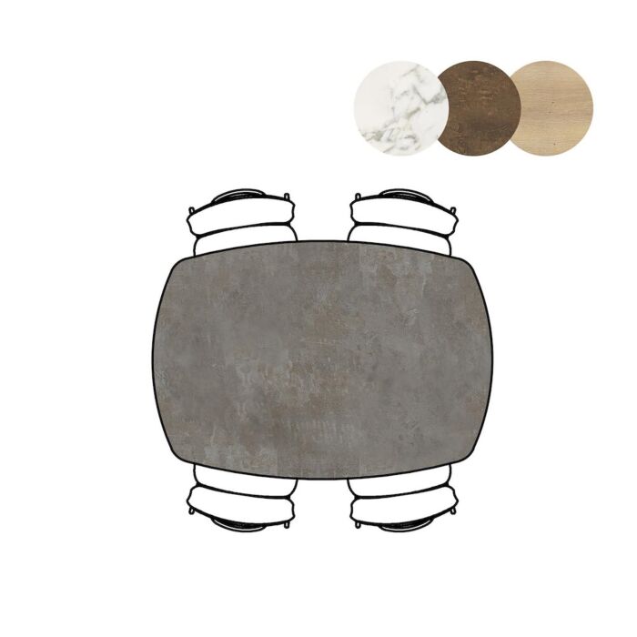 Eetkamertafel Masura Ovaal 150x105 Cm Antraciet