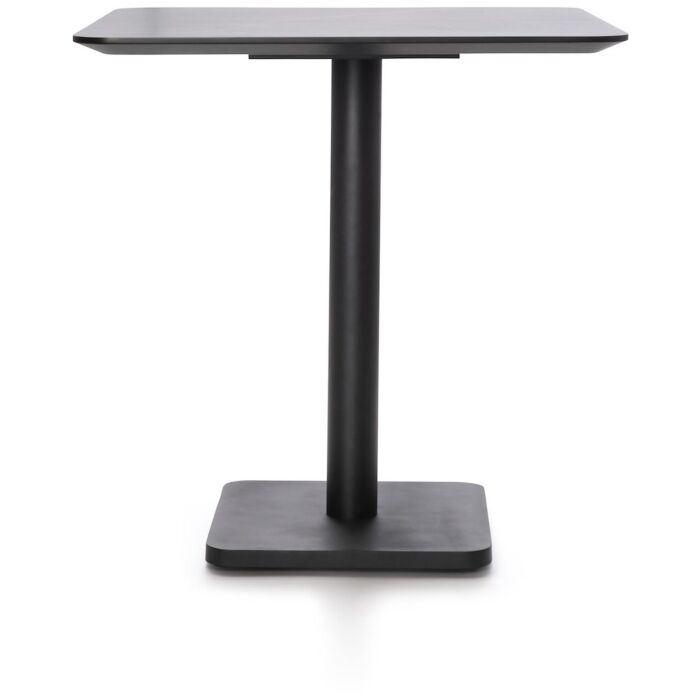Brest Bistrotafel Marble Light Grey 75X75cm - Zwart