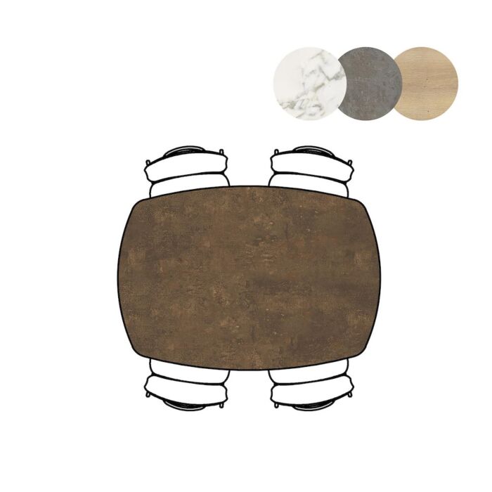 Bartafel Masura Ovaal 150x105 Cm Roest
