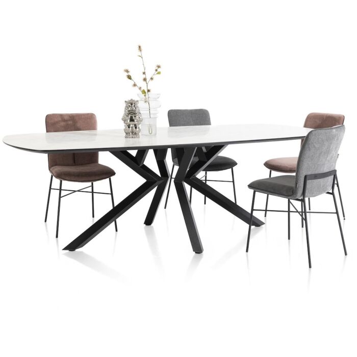 Masura, Eetkamertafel Ellips - 220 X 105 Cm - Antraciet