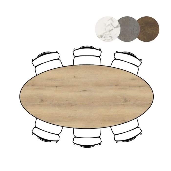 Bartafel Masura Ellips 220x105 Cm Eiken