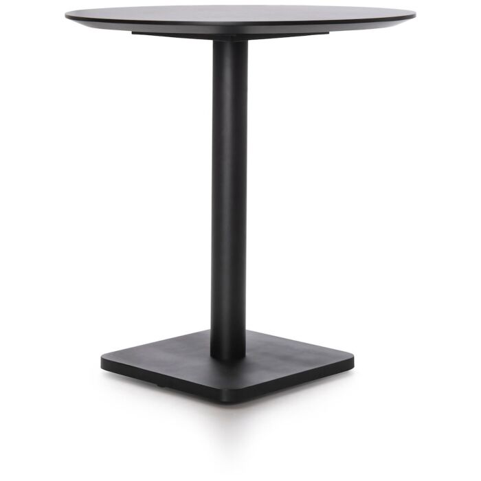 Brest Bistrotafel Marble Light Grey D80cm - Zwart