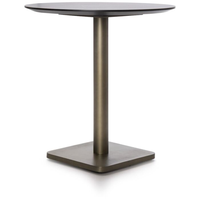 Brest Bistrotafel Marble Light Grey D80cm - Goud
