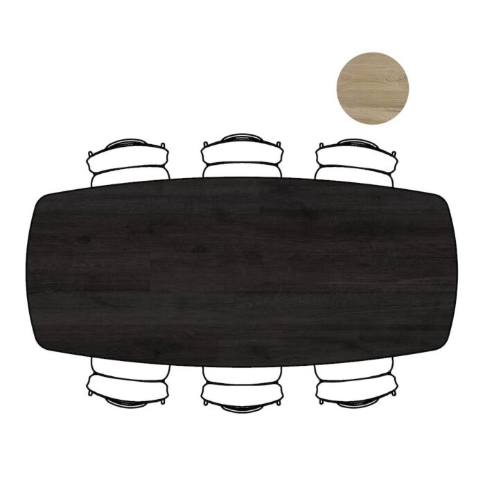 Eetkamertafel Arvada Ovaal 250 X 110 Cm Onyx