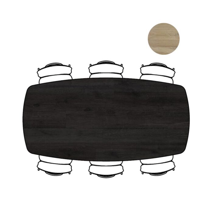 Eetkamertafel Arvada Ovaal 220 X 110 Cm Onyx