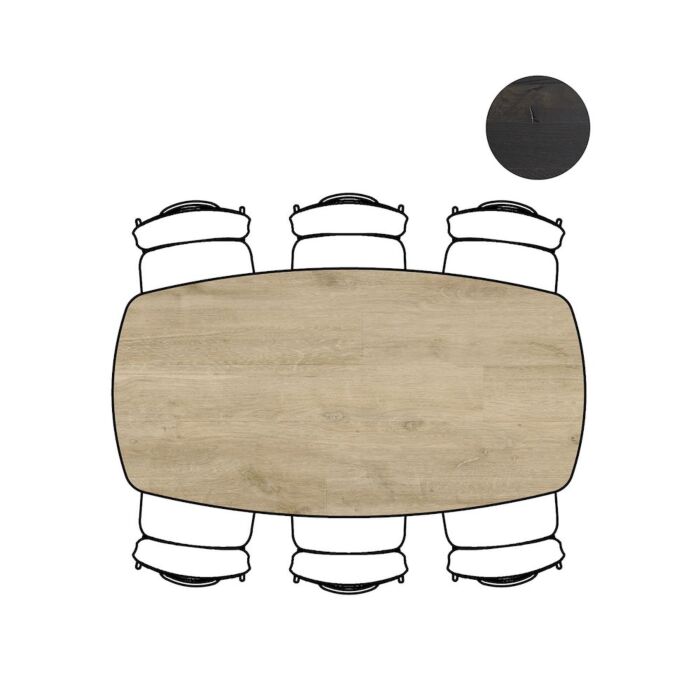 Arvada, Tafel 190 X 100 Cm. - Ovaal - Centrale Poot Lang - Natural