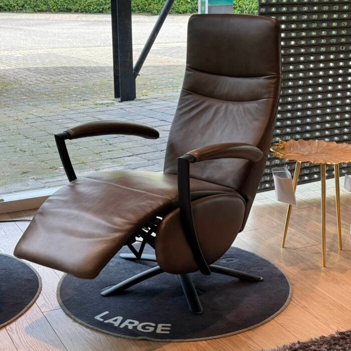 IN.HOUSE Relaxfauteuil Twisto Leer Metalen Arm