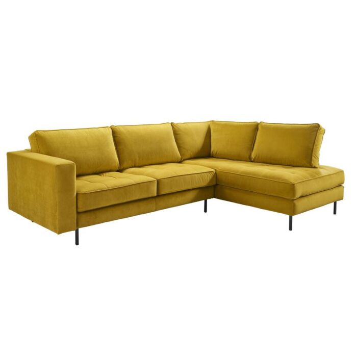 Hoekbank Delora okergeel velvet