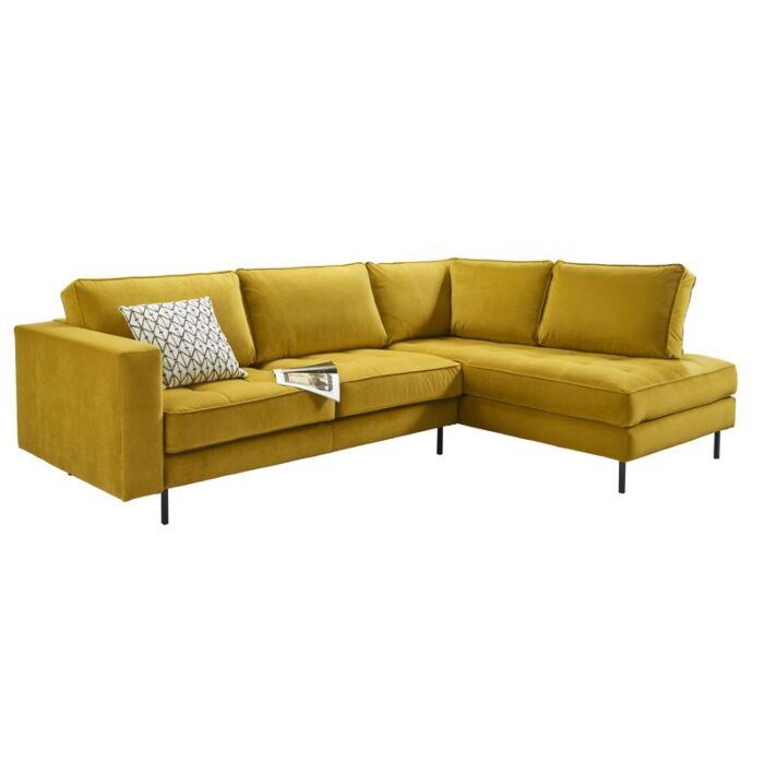 Hoekbank Delora okergeel velvet