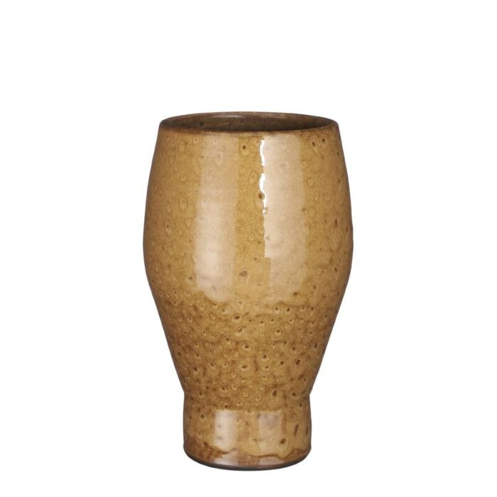 Merle pot op voet oker h28xd17cm