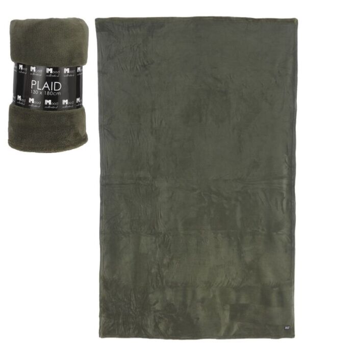 Maxime fleece plaid groen 180x130