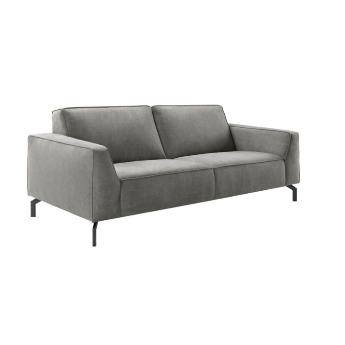 3-Zitsbank Virgio Antraciet Microleder Bonell