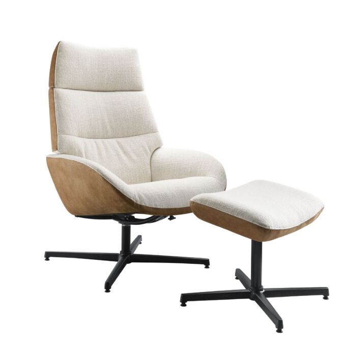 Voetenbank Erola Beige Bruin Microleder