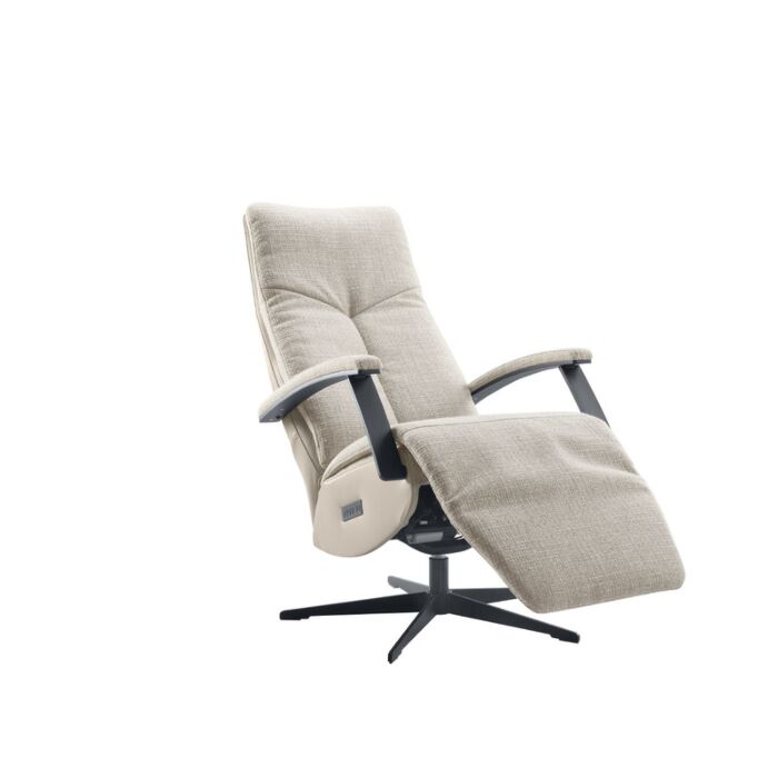 Relaxfauteuil Pantoli M lichtgrijs stof leer